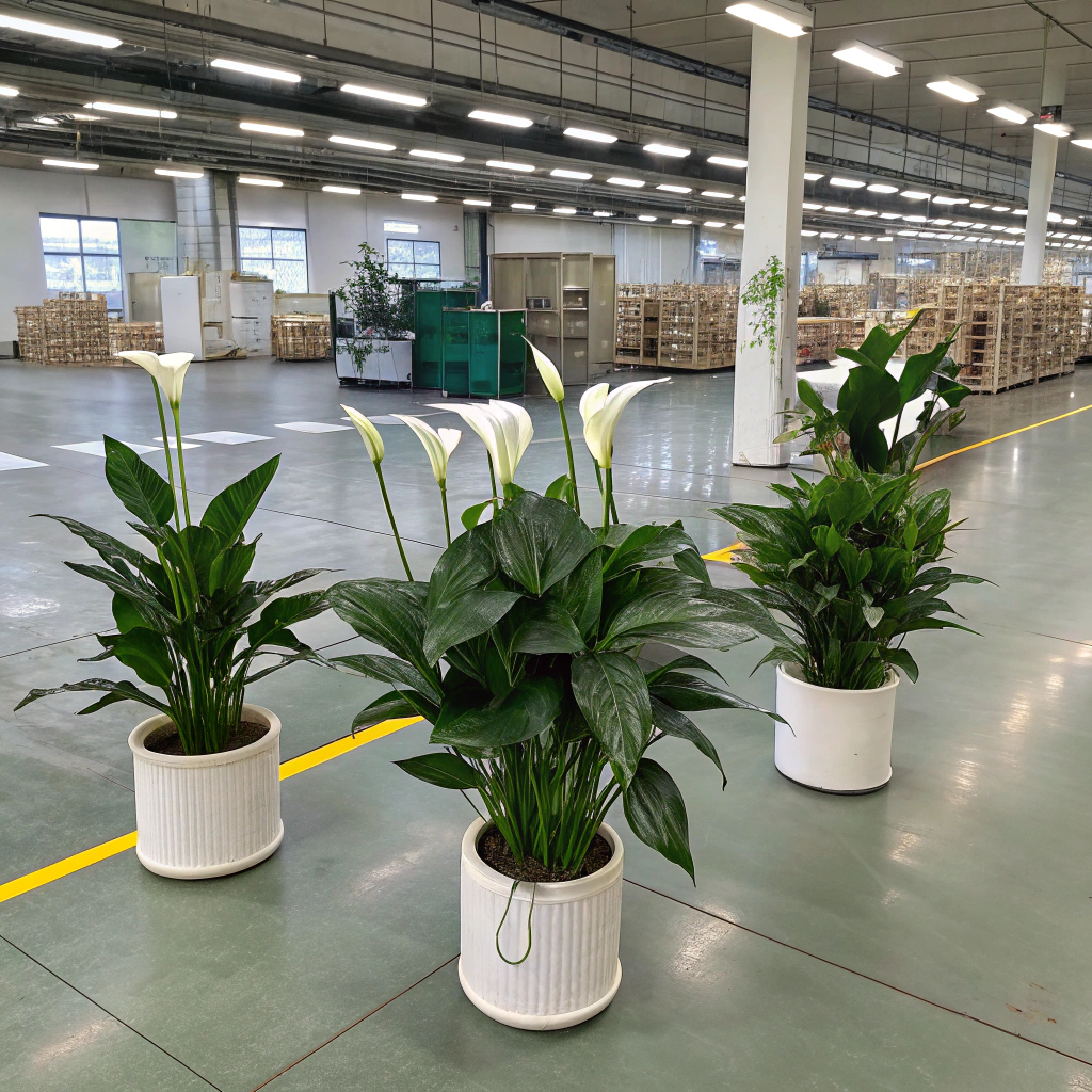 artificial peace lily in pots
