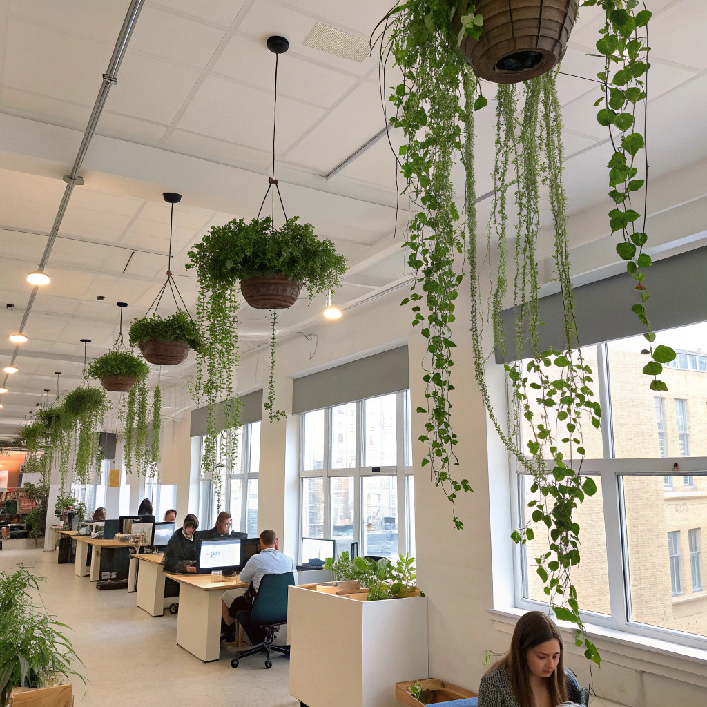 fake hanging baskets for Indoor Offices