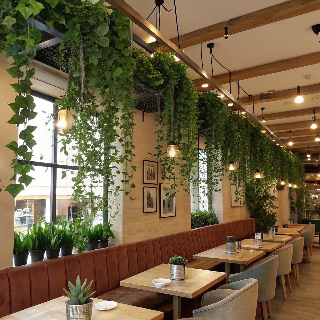 imitation indoor plants for restaurants