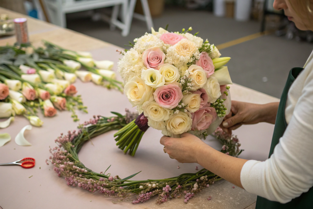 steps to make a luxury Bridal Bouquet