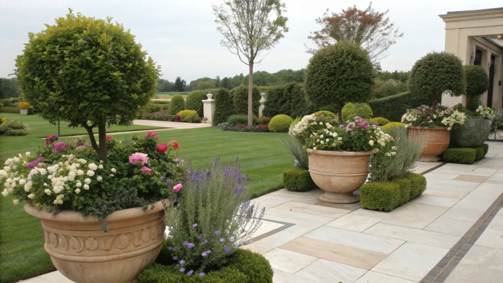 combine artificial plants with a few seasonal flowers