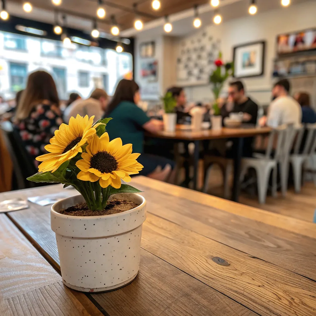 mini_fake_sunflowers_in_vase_for_Restaurants_&_Cafes