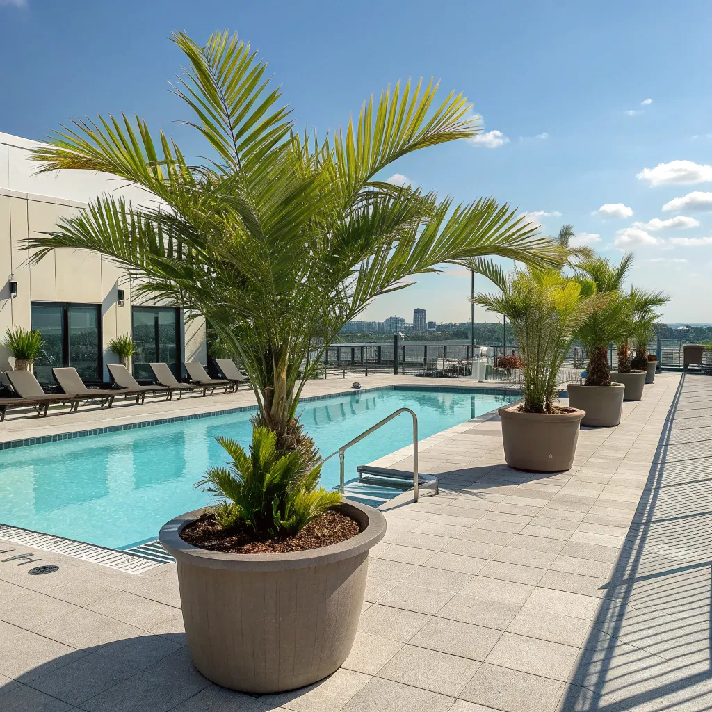 Fake_Kentia_Palm_plans_for_poolside