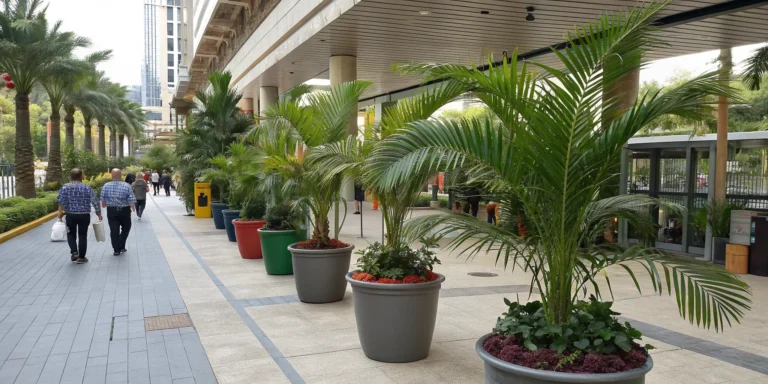 artificial_areca_palm_in_pots_decorating_outdoor_high_traffic_landscape_projects