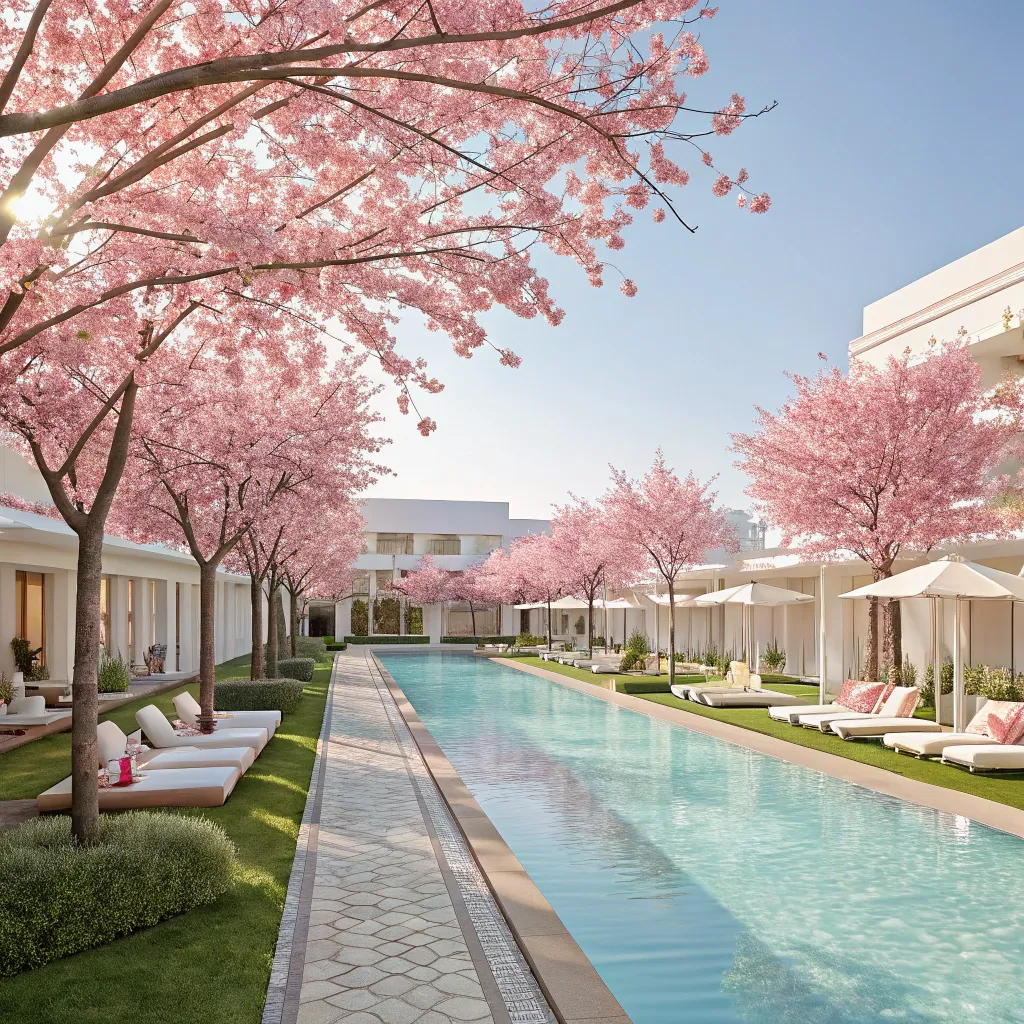 Artificial_Cherry_Blossom_Tree_Outdoor_Resort_Poolside_Landscaping
