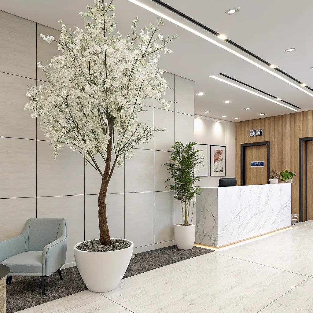 white_realistic_faux_cherry_blossom_tree_for_office_decoration